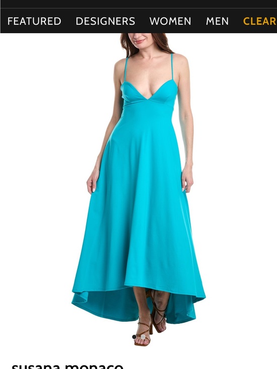 Susana Monaco Dresses & Skirts - Susana Monaco Aqua Spaghetti Strap High-Low Dress